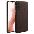 Samsung Galaxy S23 5G Stoffbelagt Plast Deksel - Brun