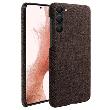 Samsung Galaxy S23 5G Stoffbelagt Plast Deksel - Brun
