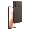 Samsung Galaxy S23 5G Stoffbelagt Plast Deksel - Brun