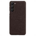 Samsung Galaxy S23 5G Stoffbelagt Plast Deksel - Brun