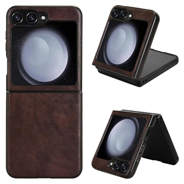 Samsung Galaxy Z Flip6/Z Flip7 FE Belagt Plast Deksel - Brun