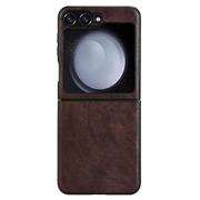 Samsung Galaxy Z Flip6/Z Flip7 FE Belagt Plast Deksel - Brun