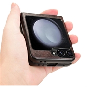 Samsung Galaxy Z Flip6/Z Flip7 FE Belagt Plast Deksel - Brun