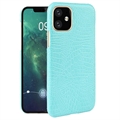 iPhone 11 Belagt Plast Deksel - Krokodille - Cyan