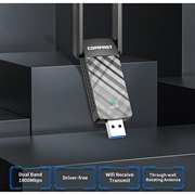 Comfast CF-952AX V2 Dual-Band WiFi 6 USB-adapter - 1800Mbps - Svart