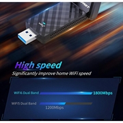 Comfast CF-952AX V2 Dual-Band WiFi 6 USB-adapter - 1800Mbps - Svart