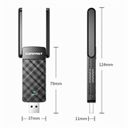 Comfast CF-952AX V2 Dual-Band WiFi 6 USB-adapter - 1800Mbps - Svart