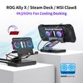Kjøledockingstasjon med USB-hub for Asus ROG Ally X, Steam Deck, Nintendo Switch - matt svart