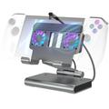 Kjøledockingstasjon med USB-hub for Asus ROG Ally X, Steam Deck, Nintendo Switch - titangrå