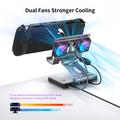 Kjøledockingstasjon med USB-hub for Asus ROG Ally X, Steam Deck, Nintendo Switch - titangrå