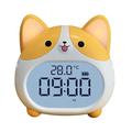 Corgi-hund LED-vekkerklokke med nattlys - gul