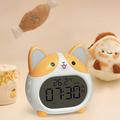 Corgi-hund LED-vekkerklokke med nattlys - gul