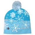 Koselig Winter Beanie Hat med LED-lys - Snowflakes