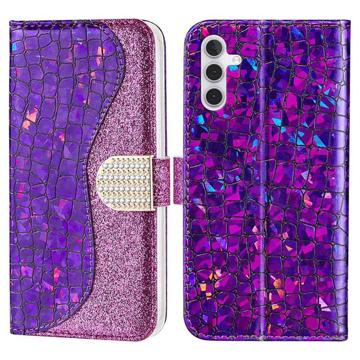 Croco Bling Series Samsung Galaxy A14/A14 5G Lommebok-deksel - Lilla