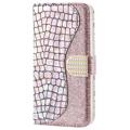 Croco Bling Series Samsung Galaxy A14/A14 5G Lommebok-deksel - Roségull