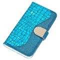 Croco Bling Series Samsung Galaxy A14 Lommebok-deksel - Blå