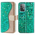 Croco Bling Series Samsung Galaxy A33 5G Lommebok-deksel - Grønn