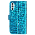 Croco Bling Series Samsung Galaxy A34 5G Lommebok-deksel - Blå