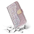 Croco Bling iPhone 12/12 Pro Lommebok-deksel - Roségull