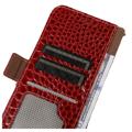 Crocodile Samsung Galaxy A14 Lommebok-deksel i Lær med RFID - Rød