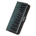 Crocodile Series Honor X8 Lommebok-deksel i Lær med RFID - Grønn