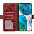 Crocodile Series Motorola Moto E22/E22i Lommebok-deksel i Lær med RFID