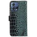 Crocodile Series Motorola Moto S30 Pro Lommebok-deksel i Lær med RFID - Grønn