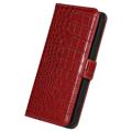 Crocodile Series Motorola Moto S30 Pro Lommebok-deksel i Lær med RFID - Rød