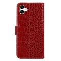 Crocodile Series Samsung Galaxy A04 Lommebok-deksel I Lær med RFID - Rød