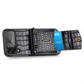 Crocodile Series Samsung Galaxy Z Flip4 Deksel med Stropp - Svart