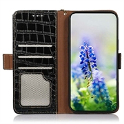 Xiaomi 17T Pro Crocodile Series Lommebok-deksel i Lær med RFID - Svart