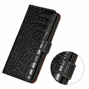 Xiaomi 17T Pro Crocodile Series Lommebok-deksel i Lær med RFID - Svart