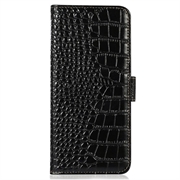 Xiaomi 17T Pro Crocodile Series Lommebok-deksel i Lær med RFID - Svart