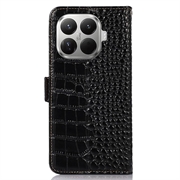 Xiaomi 17T Pro Crocodile Series Lommebok-deksel i Lær med RFID - Svart
