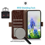 Xiaomi 17T Pro Crocodile Series Lommebok-deksel i Lær med RFID - Brun