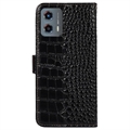 Motorola Moto G (2023) Crocodile Series Lommebok-deksel i Lær med RFID