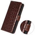 Nokia G42 Crocodile Series Lommebok-deksel i Lær med RFID - Brun