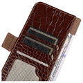 Nokia G42 Crocodile Series Lommebok-deksel i Lær med RFID - Brun