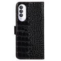 Crocodile Series Honor X20 SE Lommebok-deksel i Lær med RFID - Svart