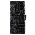 Crocodile Series Honor X8 Lommebok-deksel i Lær med RFID - Svart