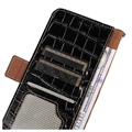 Crocodile Series Huawei Mate 50 Lommebok-deksel I Lær med RFID - Svart