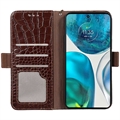 Crocodile Series Motorola Moto G73 Lommebok-deksel i Lær med RFID