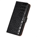 Crocodile Series Nokia C21 Plus Lommebok-deksel I Lær med RFID - Svart