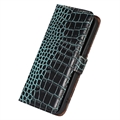 Crocodile Series OnePlus 11 Lommebok-deksel I Lær med RFID - Grønn