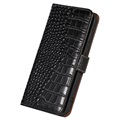 Crocodile Series OnePlus Ace/10R Lommebok-deksel I Lær med RFID - Svart