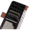 Crocodile Samsung Galaxy A14 Lommebok-deksel i Lær med RFID - Svart