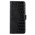 Crocodile Series Samsung Galaxy A53 5G Lommebok-deksel I Lær med RFID - Svart