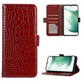Crocodile Series Samsung Galaxy A53 5G Lommebok-deksel I Lær med RFID - Rød