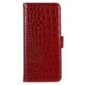 Crocodile Series Samsung Galaxy A53 5G Lommebok-deksel I Lær med RFID - Rød