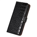 Krokodille Serien Samsung Galaxy M33 Lommebok-deksel I Lær med RFID - Svart